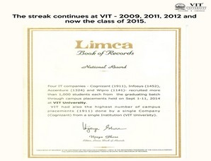 VIT University sets record in Limca Book of Records