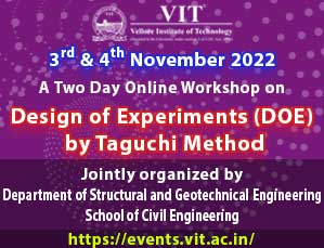 A Two Day Online Workshop on Design of Experiments (DOE) by Taguchi Method