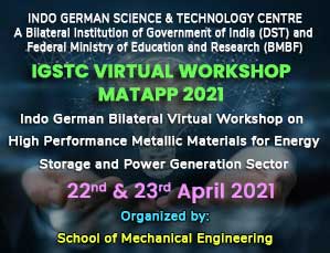 Indo German Bilateral Virtual Workshop on High Performance Metallic Materials for Energy Storage and Power Generation Sector