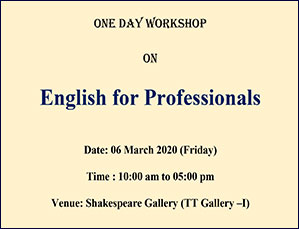 One Day Workshop on English for Professionals