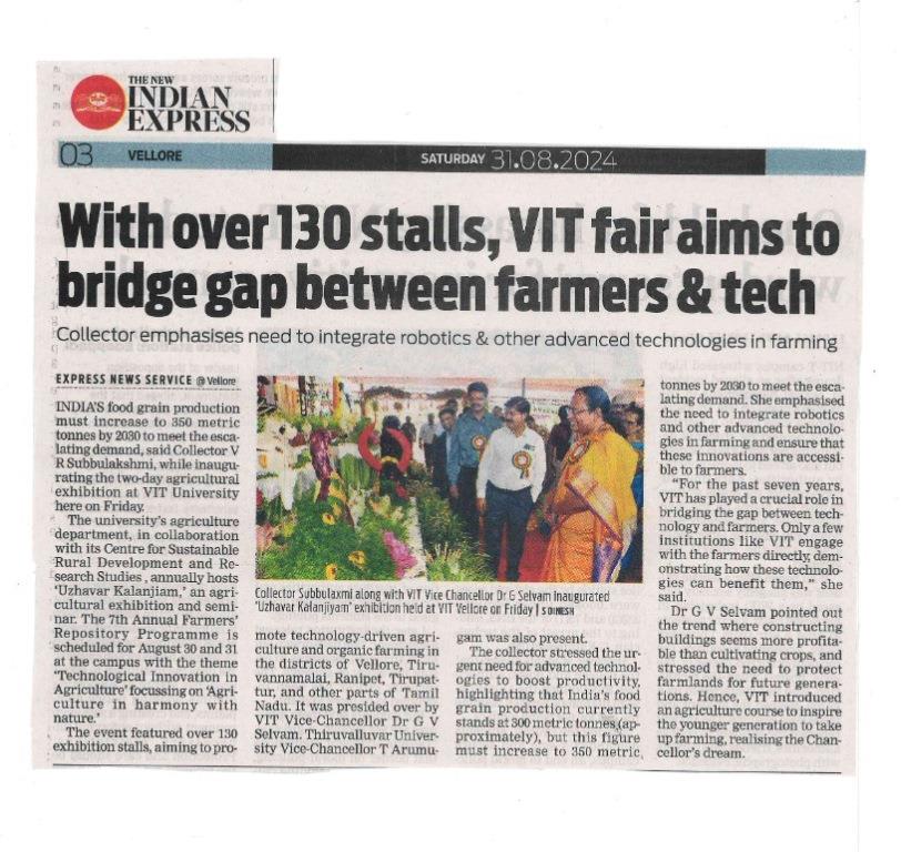 VIT Agri Expo - Uzhavar Kalanjiyam 2024