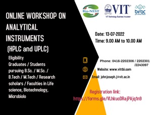 ONLINE WORKSHOP ON ANALYTICAL INSTRUMENTS (HPLC and UPLC) JULY 2022 ONLINE WORKSHOP ON ANALYTICAL INSTRUMENTS (HPLC and UPLC) JULY 2022