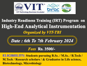 Industry Readiness Training (IRT) Program on High-End Analytical Instrumentation Industry Readiness Training (IRT) Program on High-End Analytical Instrumentation