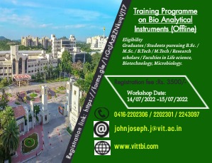 Training Programme on Bio Analytical Instruments (Offline) July 2022 Training Programme on Bio Analytical Instruments (Offline) July 2022
