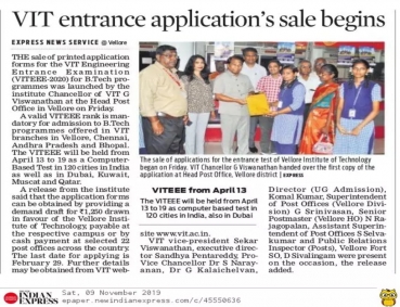 VITEE 2020 Application form Sale Begins