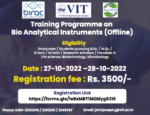 Training Programme on Bio Analytical Instruments (Offline) Training Programme on Bio Analytical Instruments (Offline)
