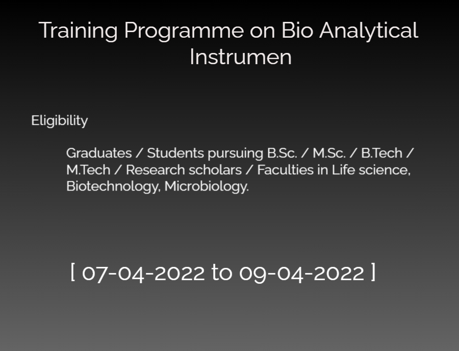 Training-Programme-on-Bio-Analytical-Instrumen Training-Programme-on-Bio-Analytical-Instrumen
